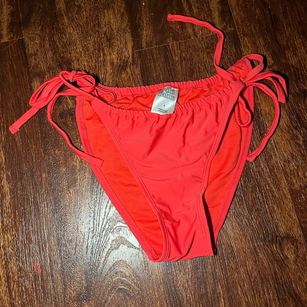 Red Bikini Bottom with Side Ties